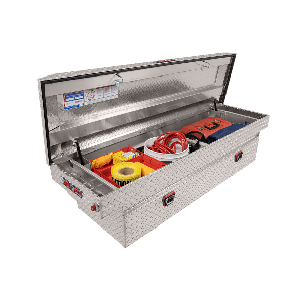Model 127-0-04 Saddle Box, Aluminum, Full Standard, Clear, 11.0 cu ft