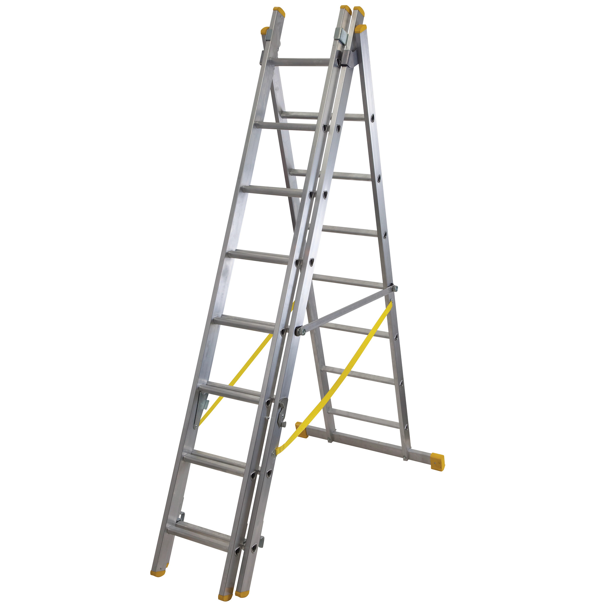 x4 Werner 725 Series Aluminium Box Section Triple Extension Plus Ladder New 
