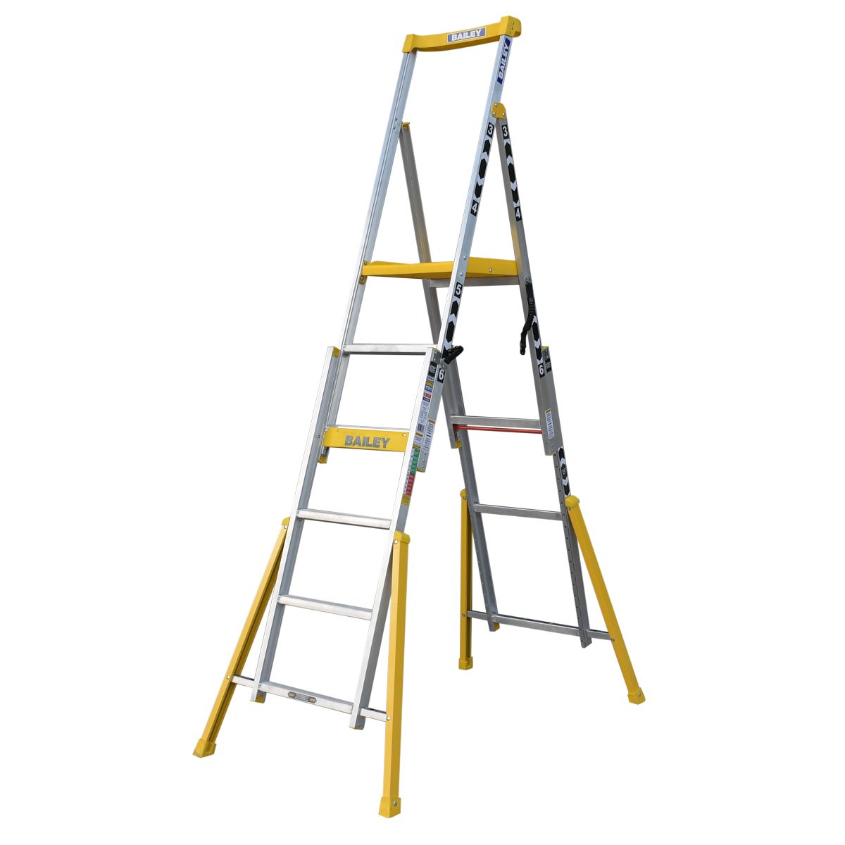 Adjustable step sales ladder for stairs