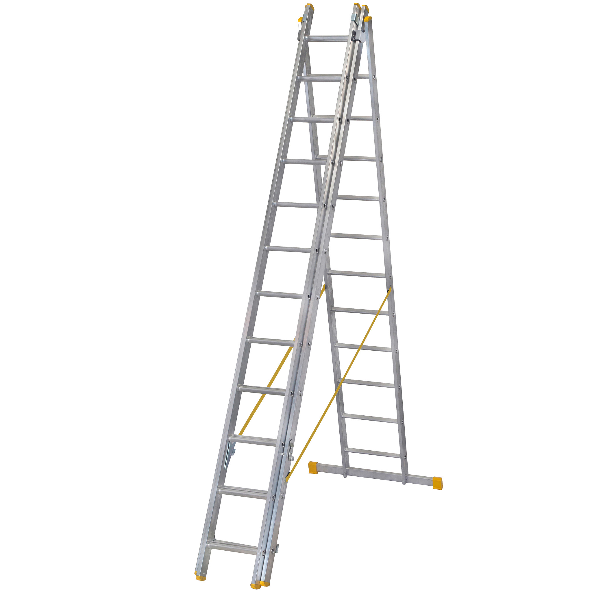 x4 Werner 725 Series Aluminium Box Section Triple Extension Plus Ladder New 