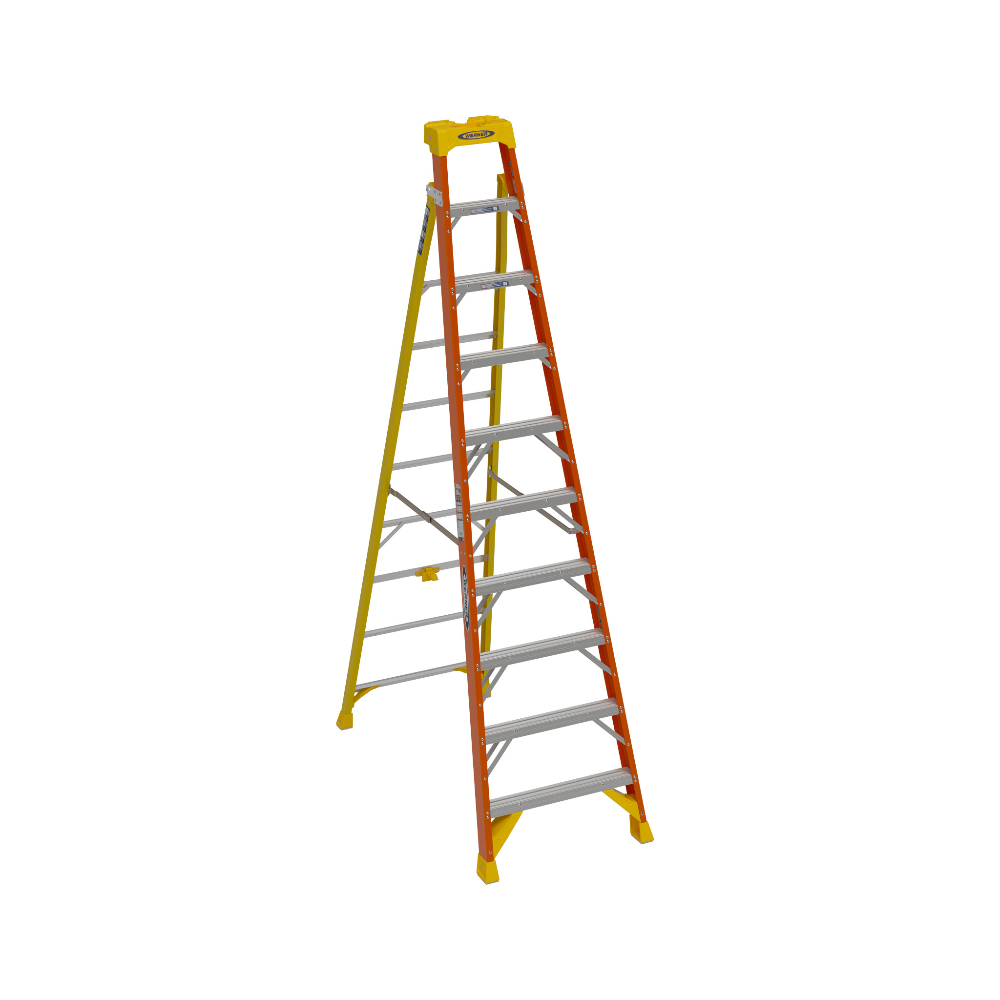 werner laddee ステップラダー Werner 4 ft. Aluminum Step Ladder (8 ft. Reach Height) with 300 lb
