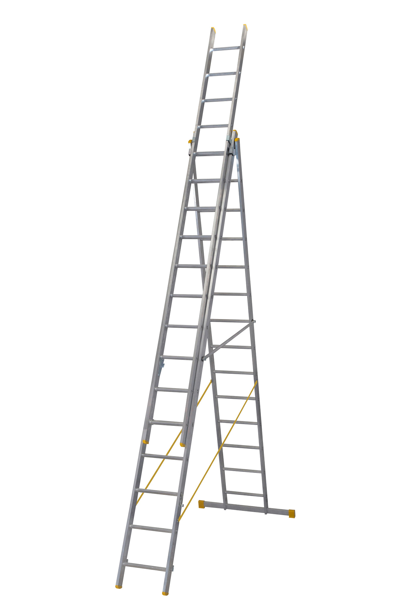 New Werner 725 Series Aluminium Box Section Triple Extension Plus Ladder x4 