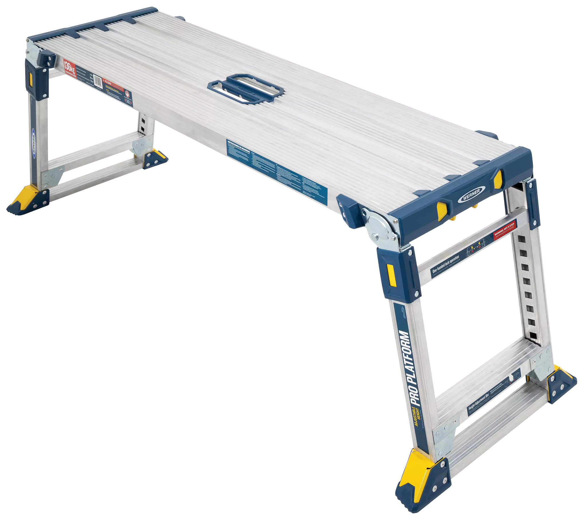 Werner Foldable Work Platform 39-1/2 in x 20-9/16 in Aluminum w/ 225 lbs Load 