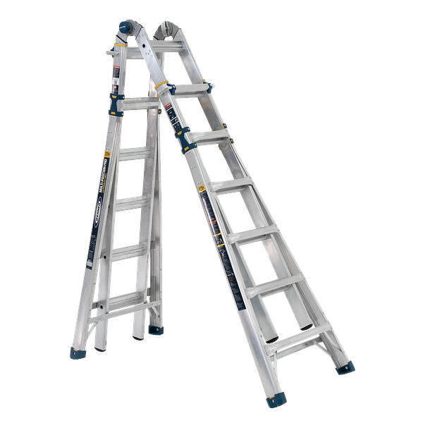 26ft Reach Height Multi-Position Ladder, 375lb load capacity, 23ft