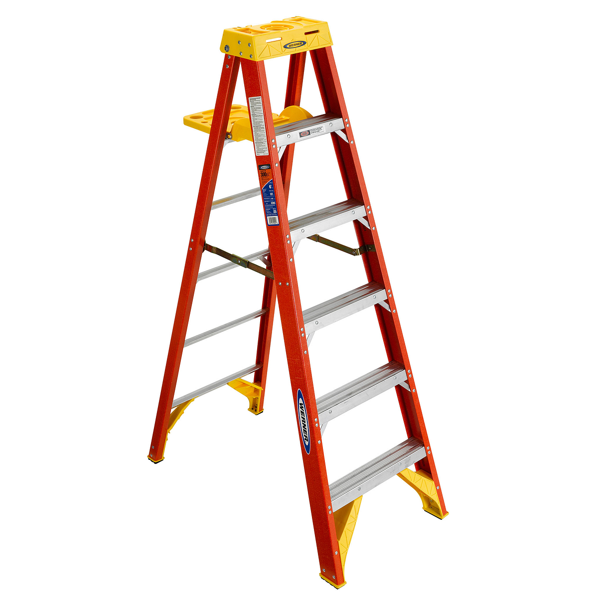 Werner 6 ft. H Fiberglass Step Ladder Type IA 300 lb. capacity Werner 6 ft. H Fiberglass Step Ladder Type IA 300 lb. capacity