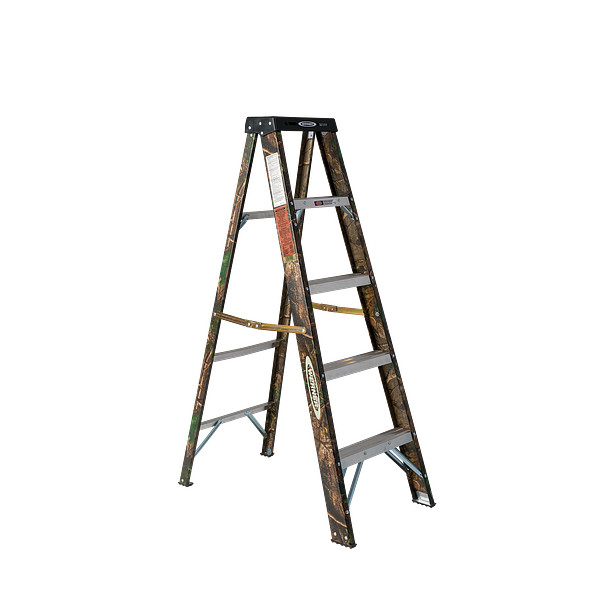 5ft Fiberglass Single-Sided Step Ladder with Camo Rails FS205X9245
