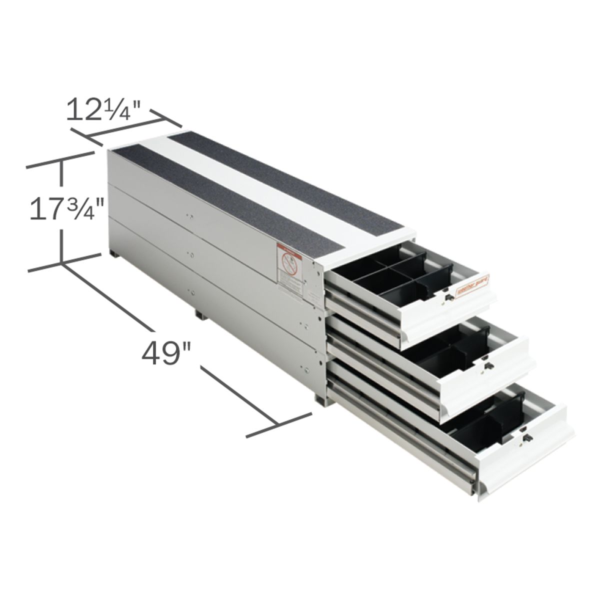 Weather Guard 12.25 in. Aluminum Stacked Itemizer Van Drawer Unit in Brite White Weather Guard 12.25 in. Aluminum Stacked Itemizer Van Drawer Unit in Brite White