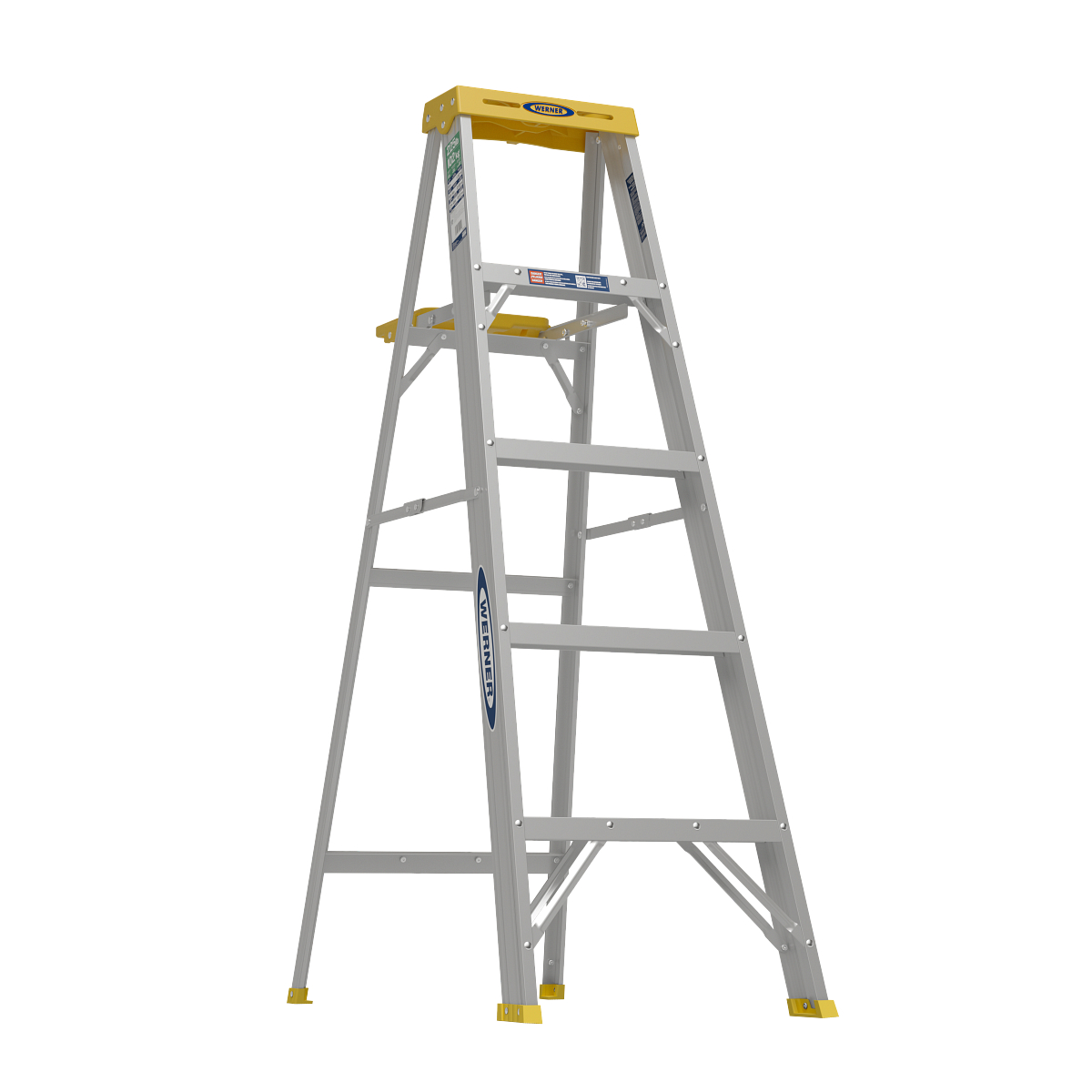 Werner 5 ft. H Aluminum Step Ladder Type II 225 lb. capacity Werner 5 ft. H Aluminum Step Ladder Type II 225 lb. capacity