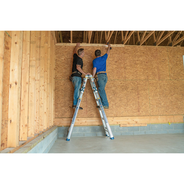 26ft Reach Height Multi-Position Ladder, 375lb load capacity, 23ft