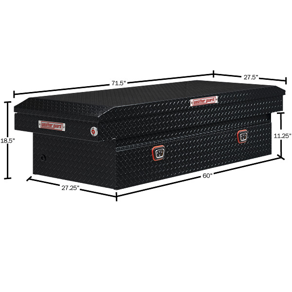 Model 117-5-04 Saddle Box, Aluminum, Full Extra Wide, Gloss Black
