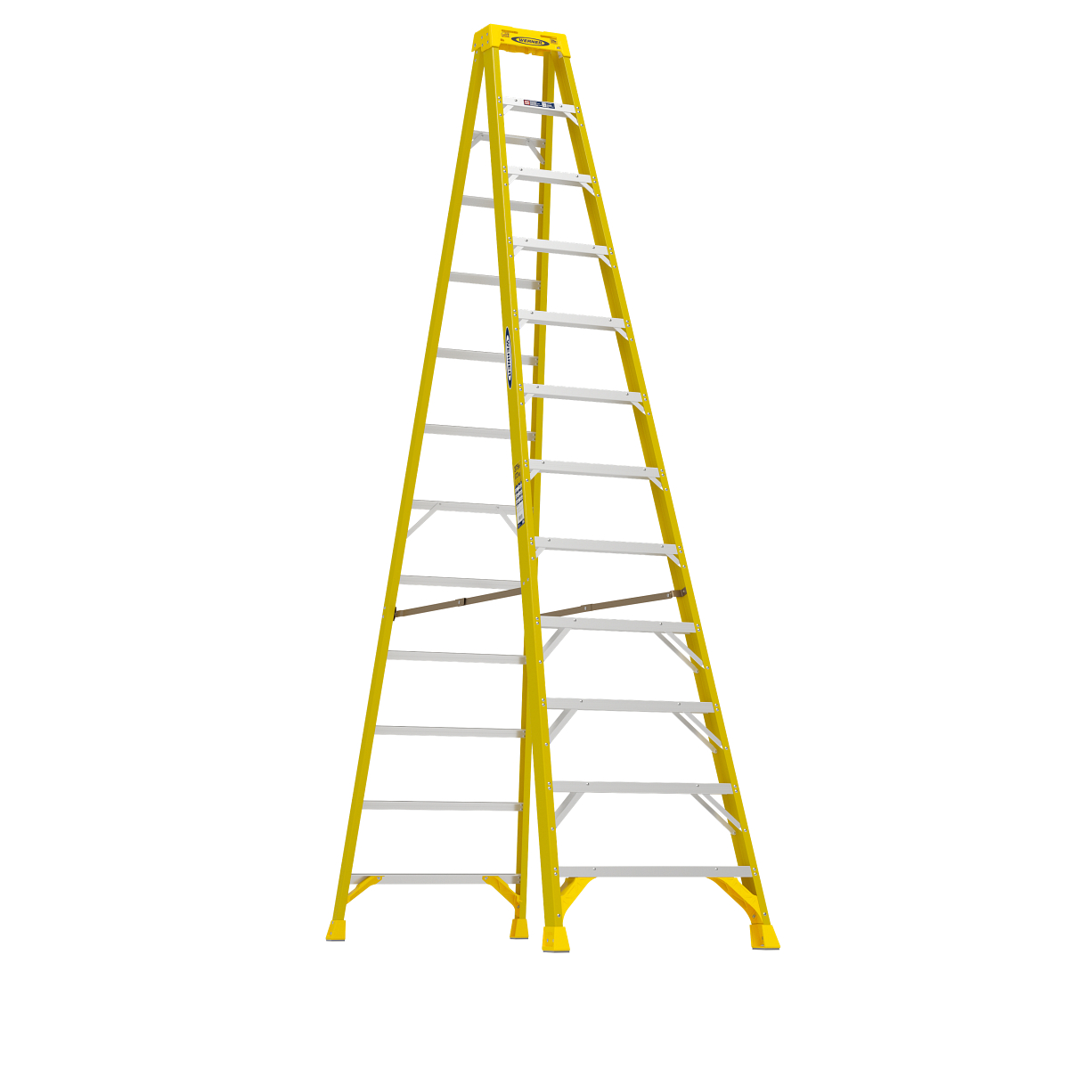 Werner 12 ft. H Fiberglass Step Ladder Type IAA 375 lb. capacity Werner 12 ft. H Fiberglass Step Ladder Type IAA 375 lb. capacity