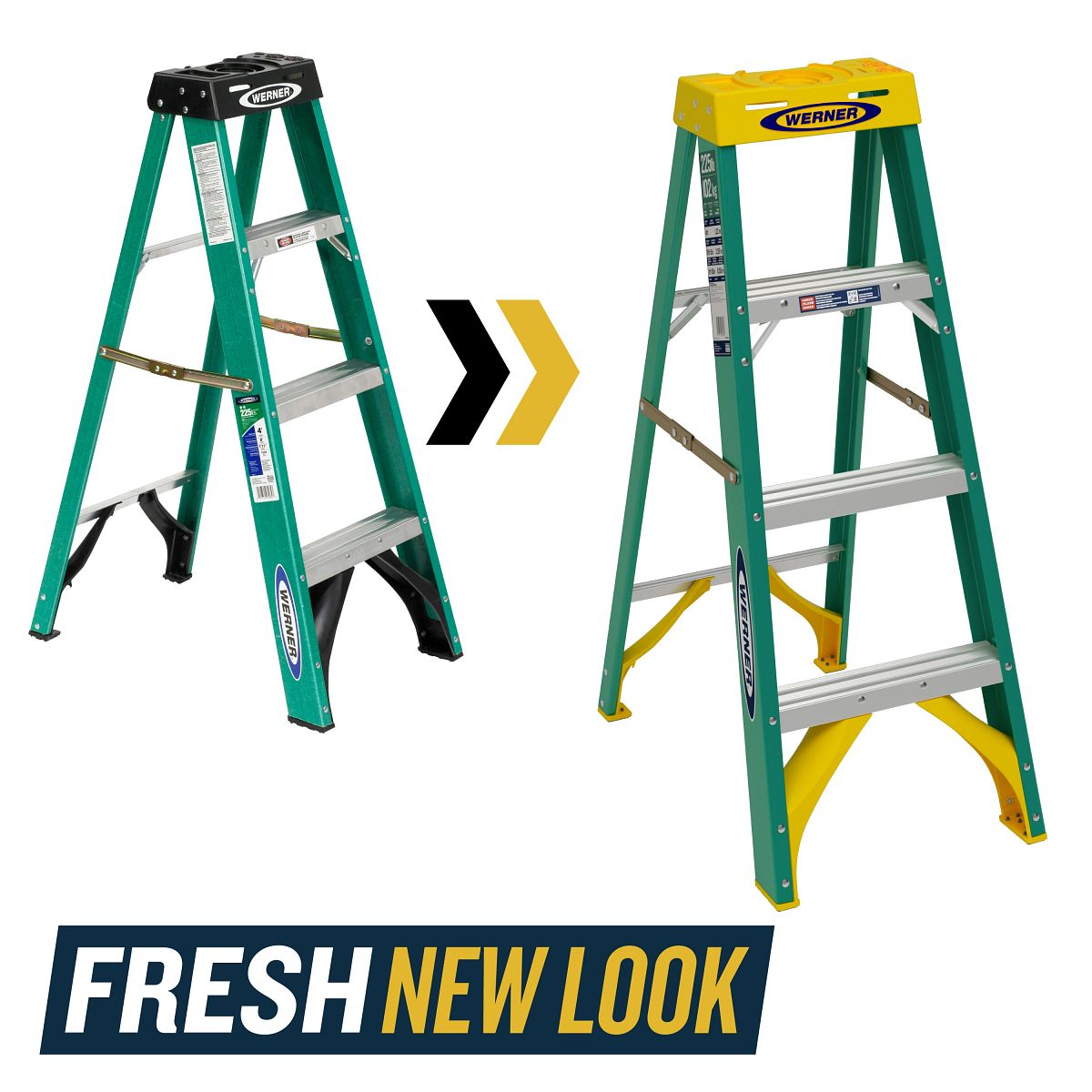 Werner 4 ft. H Fiberglass Step Ladder Type II 225 lb. capacity Werner 4 ft. H Fiberglass Step Ladder Type II 225 lb. capacity
