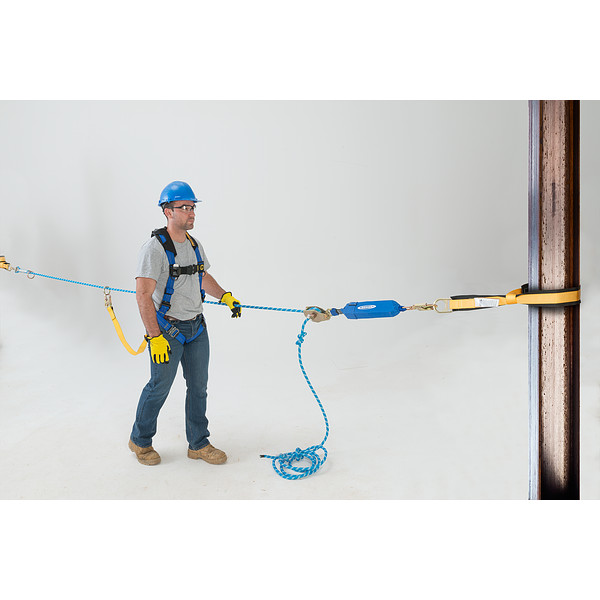 L100060 60ft 2-Man Rope Horizontal Lifeline System, Cross-Arm